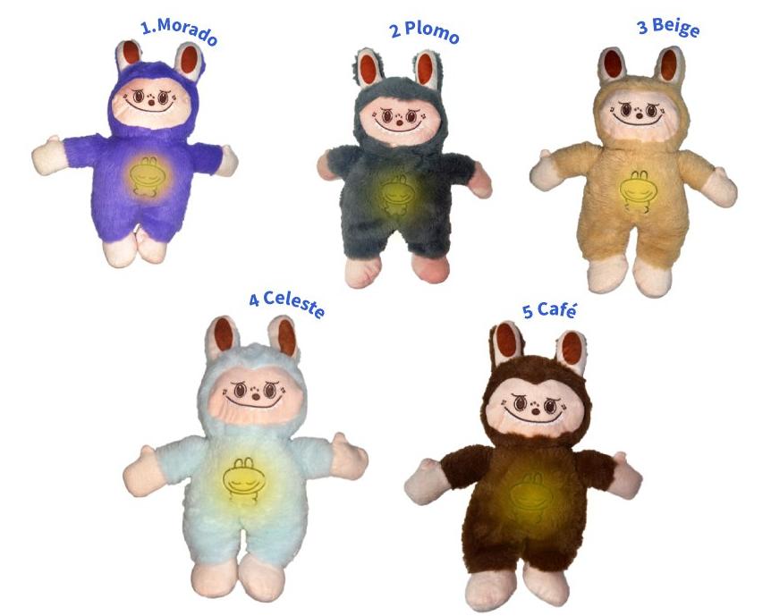Peluche respira LABUBU con luz y musica