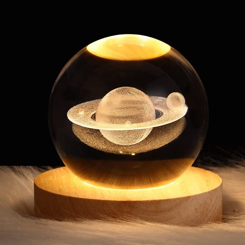 Esfera Lámpara De Cristal 3D Con Luz LED