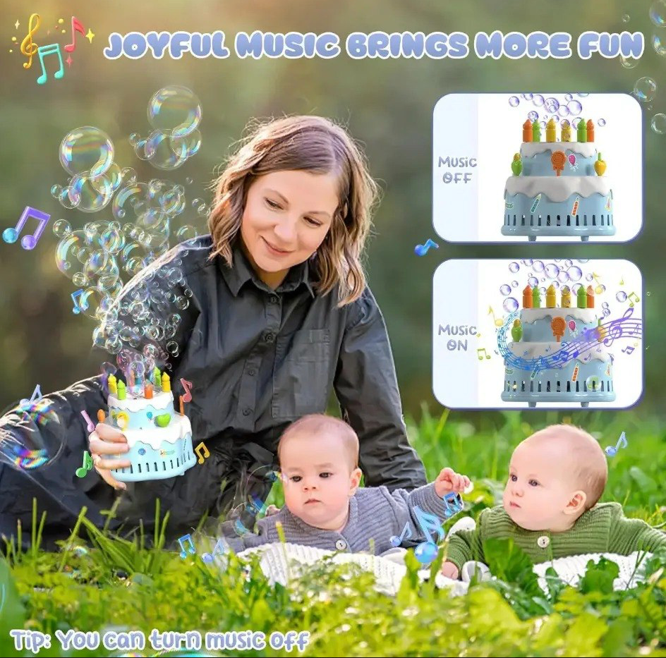 Máquina de Burbujas Pastel de Cumpleaños