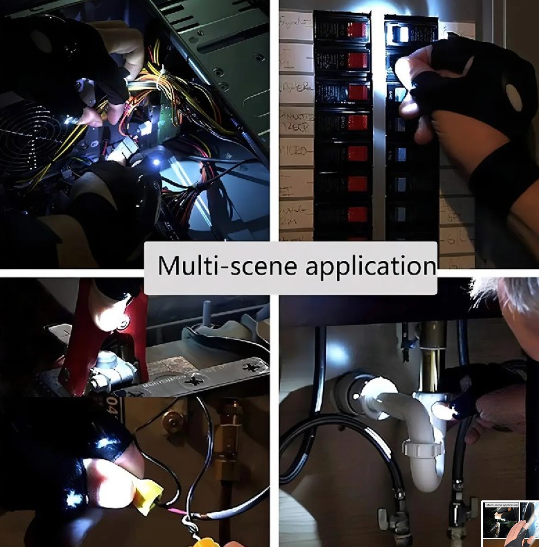 Guantes LED Multifuncionales con Linterna