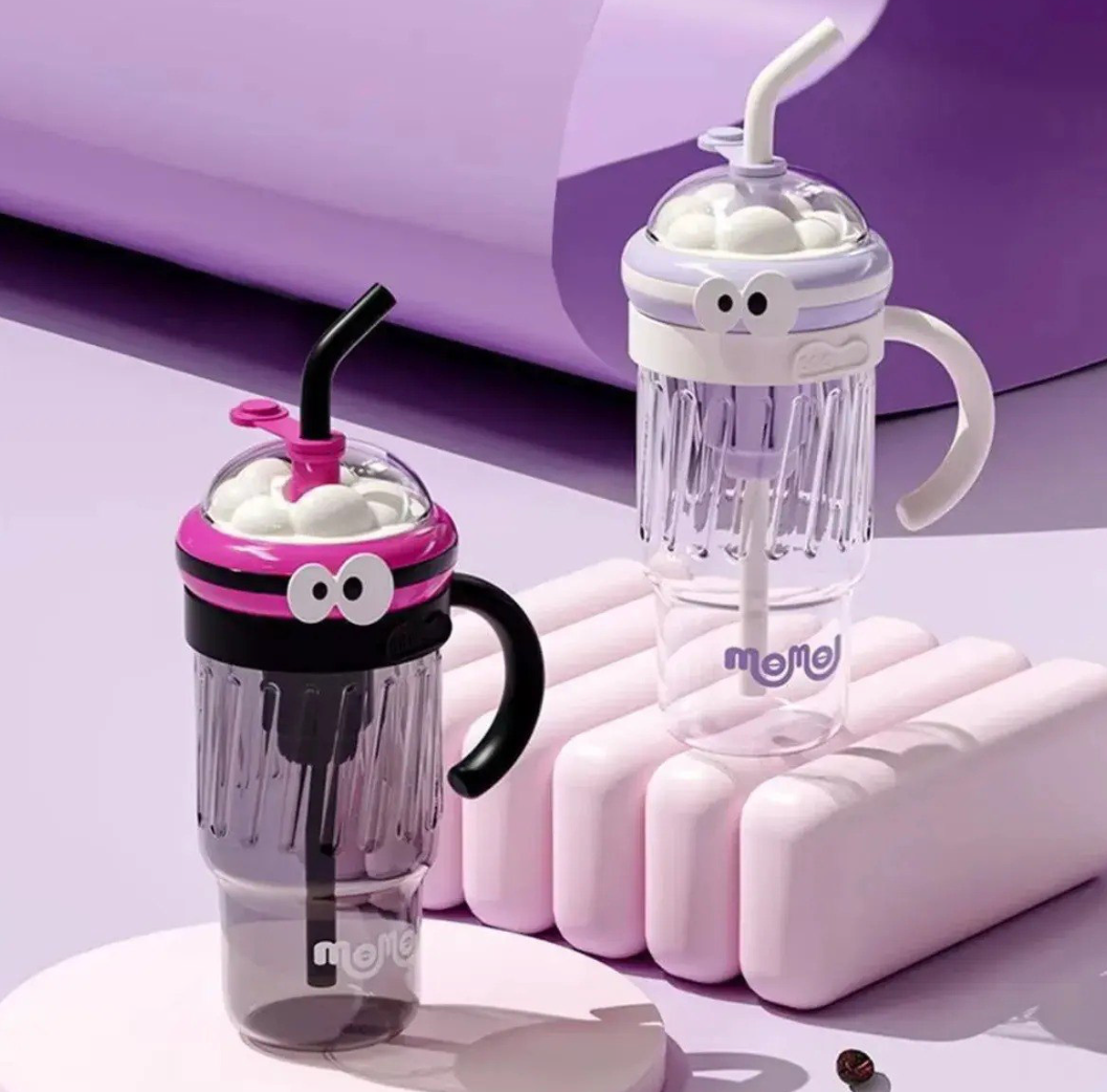 Termo / Botella Infantil con Diseño de Personaje y Popote