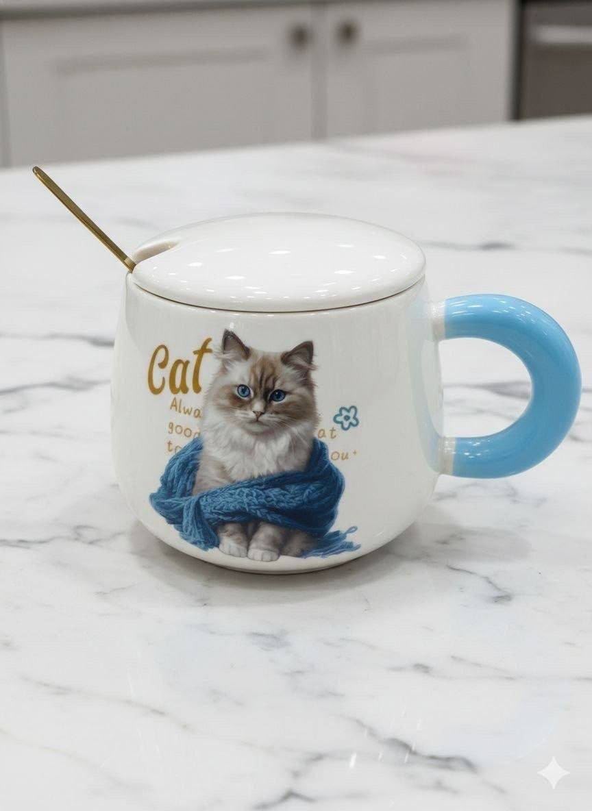Taza con tapa y cuchara