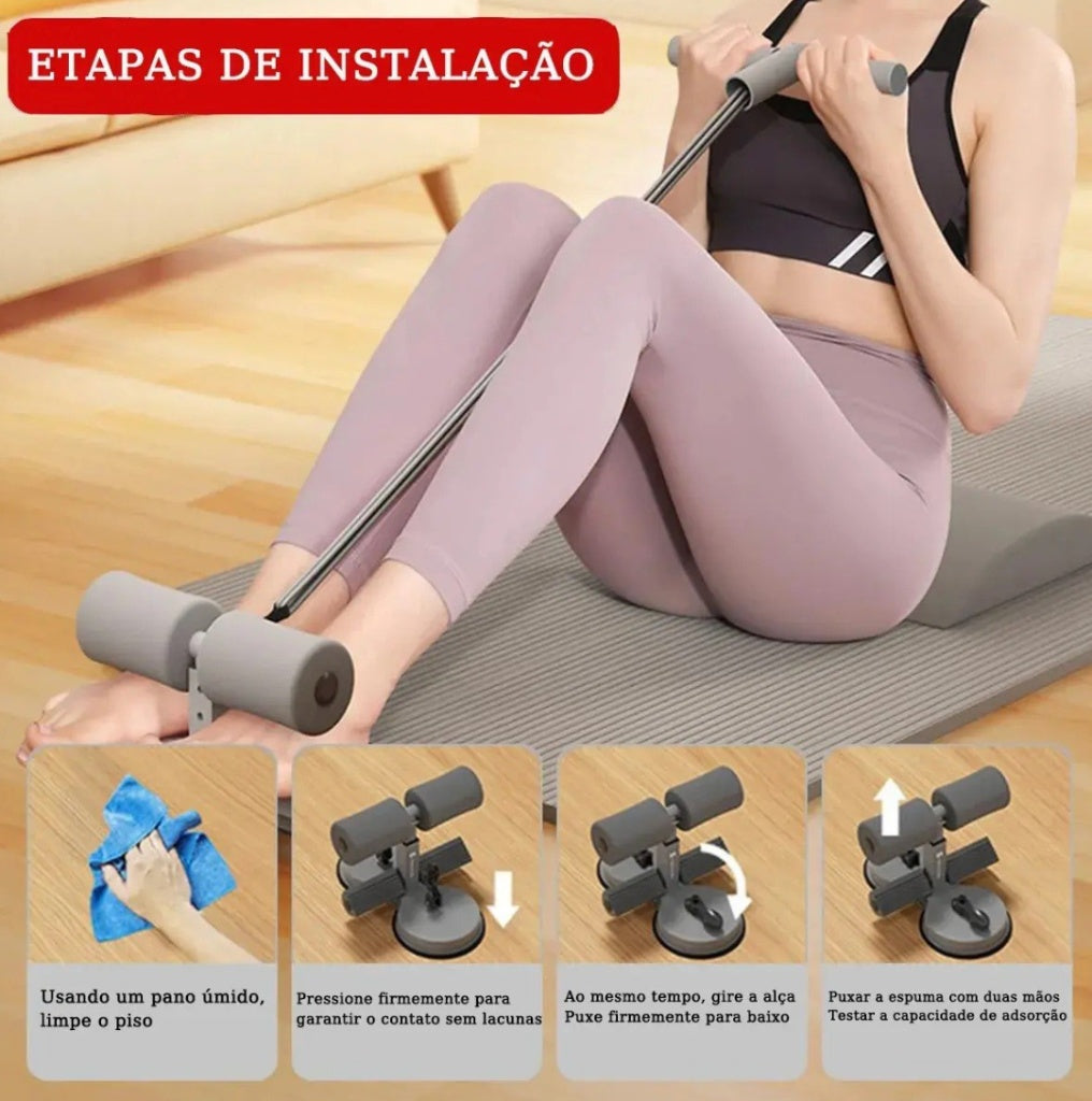 Barra de Abdominales con Ventosas y Bandas