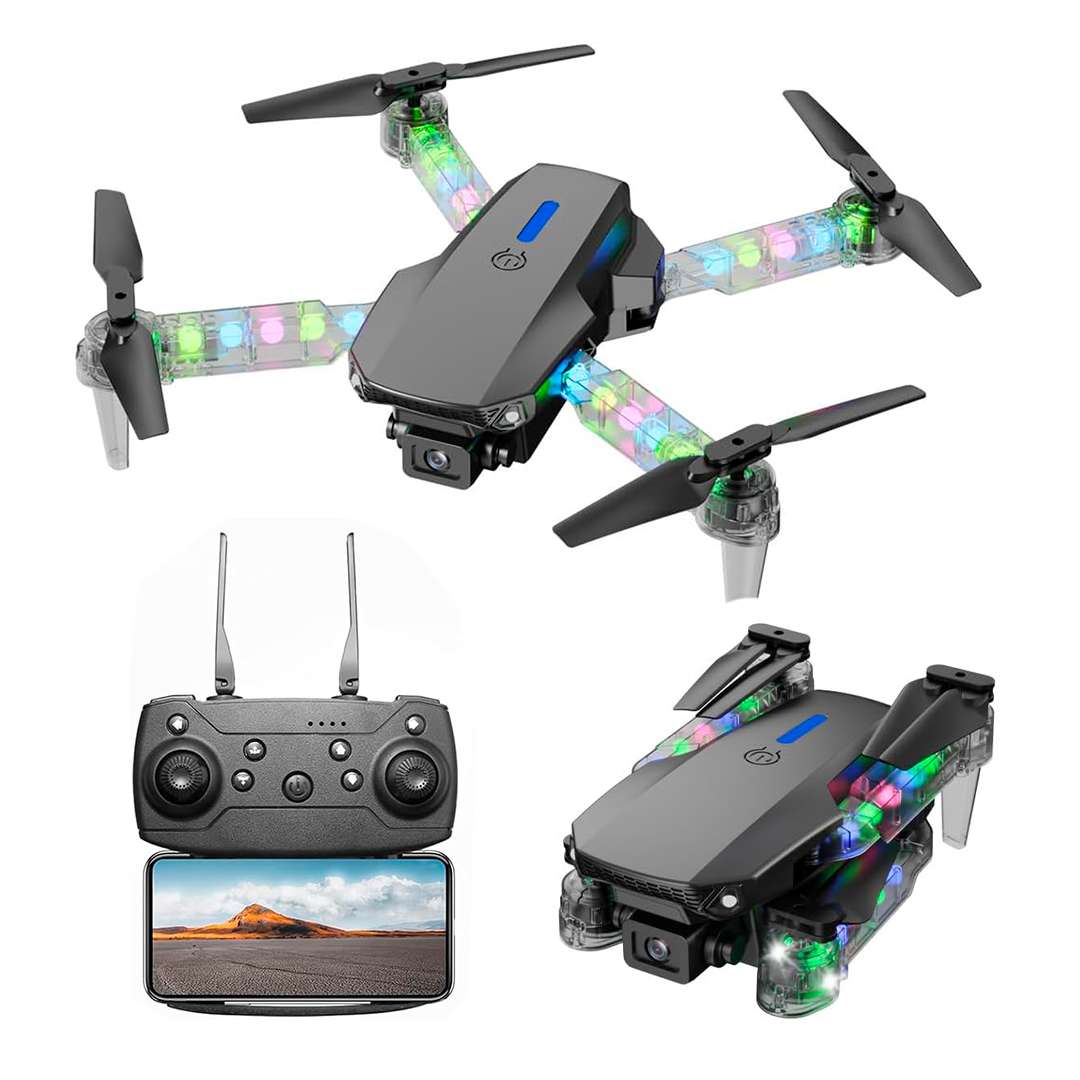Mini Drone E88D Con Cámara Dual HD Y Luces LED