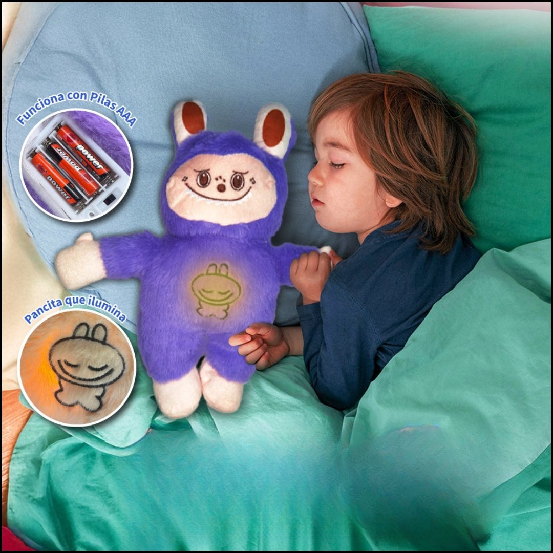 Peluche respira LABUBU con luz y musica