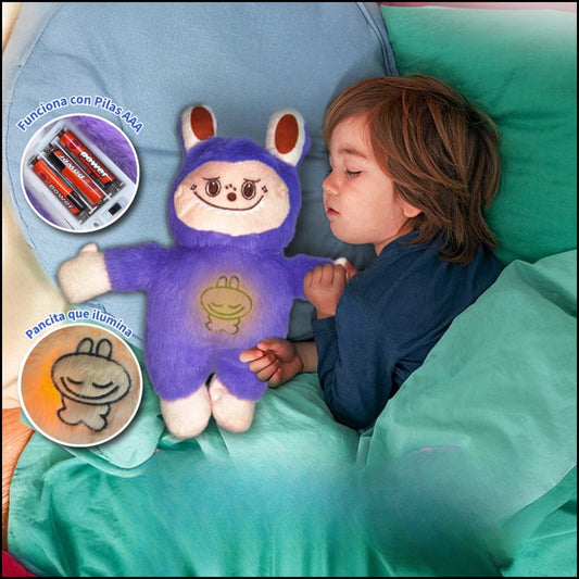 Peluche respira LABUBU con luz y musica