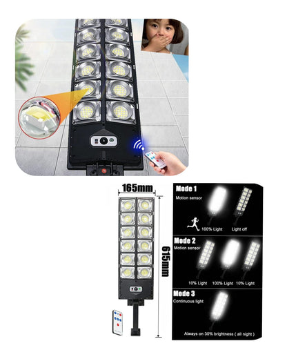 Lámpara Grande Con Panel Solar