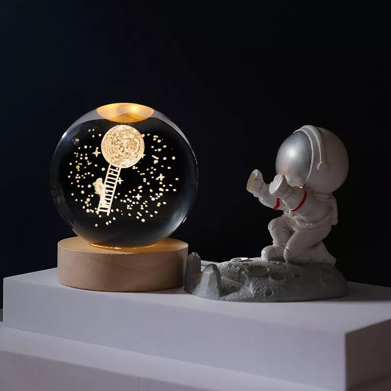 Esfera lampara de cristal 3D con luz led