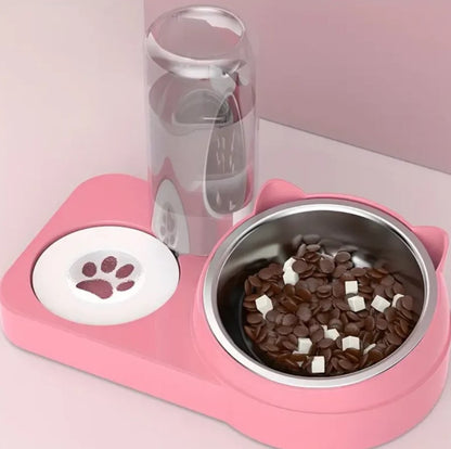 Bandeja doble para animales mascotas