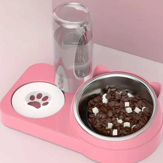Bandeja doble para animales mascotas