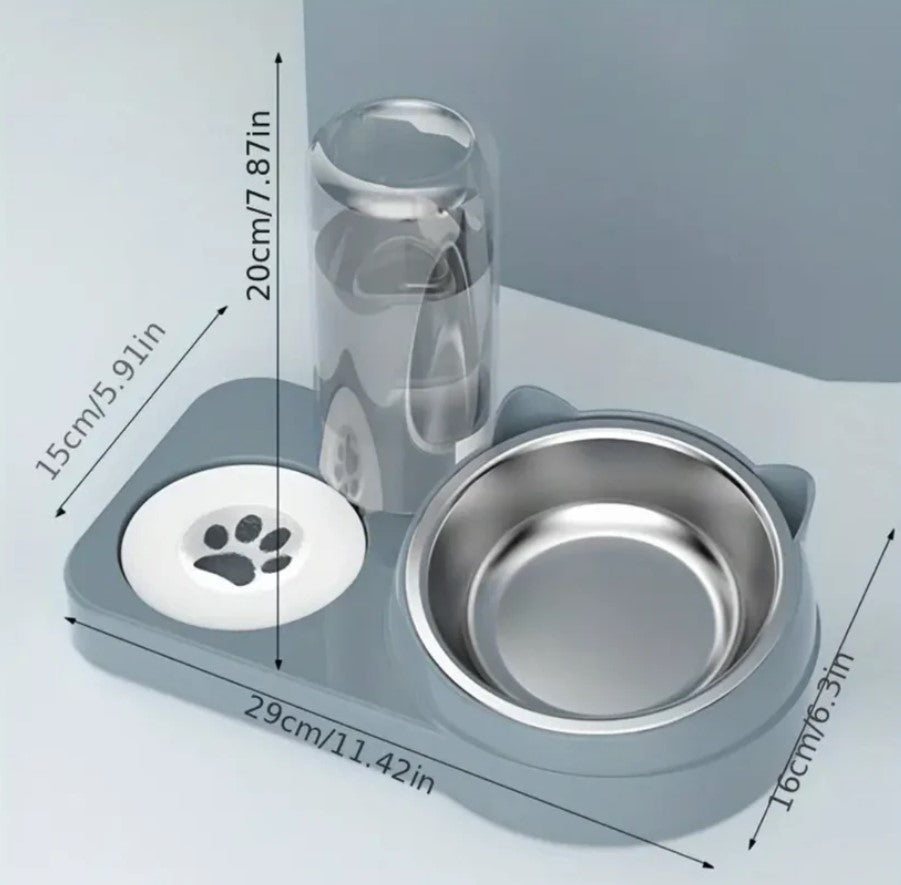 Bandeja doble para animales mascotas