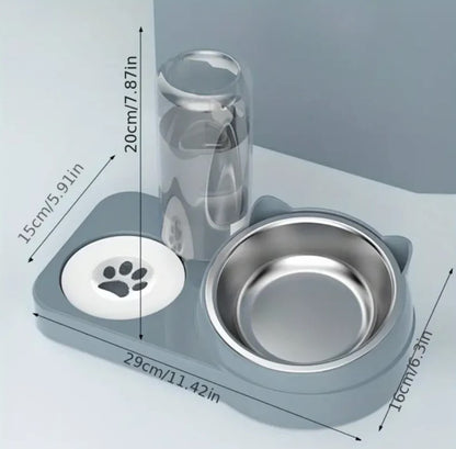 Bandeja doble para animales mascotas