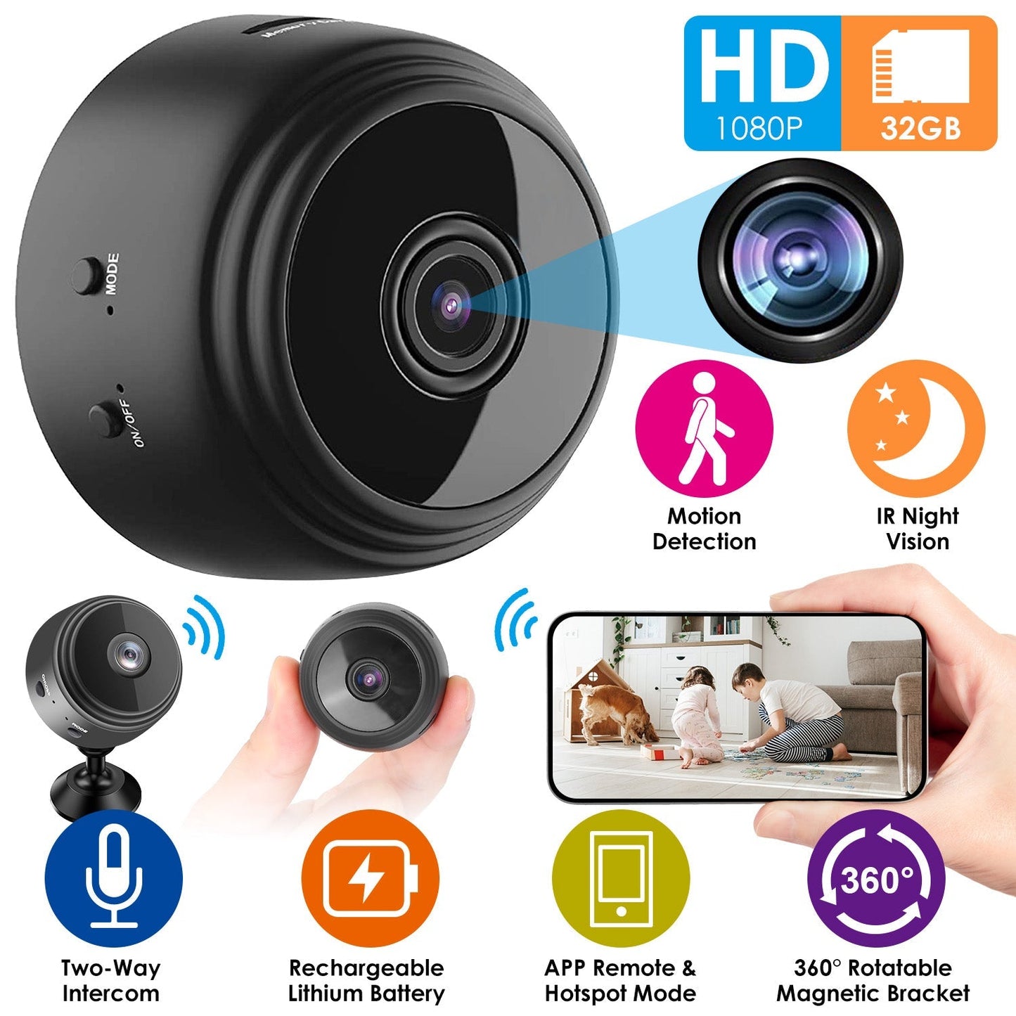 Mini camara 1080ph A9