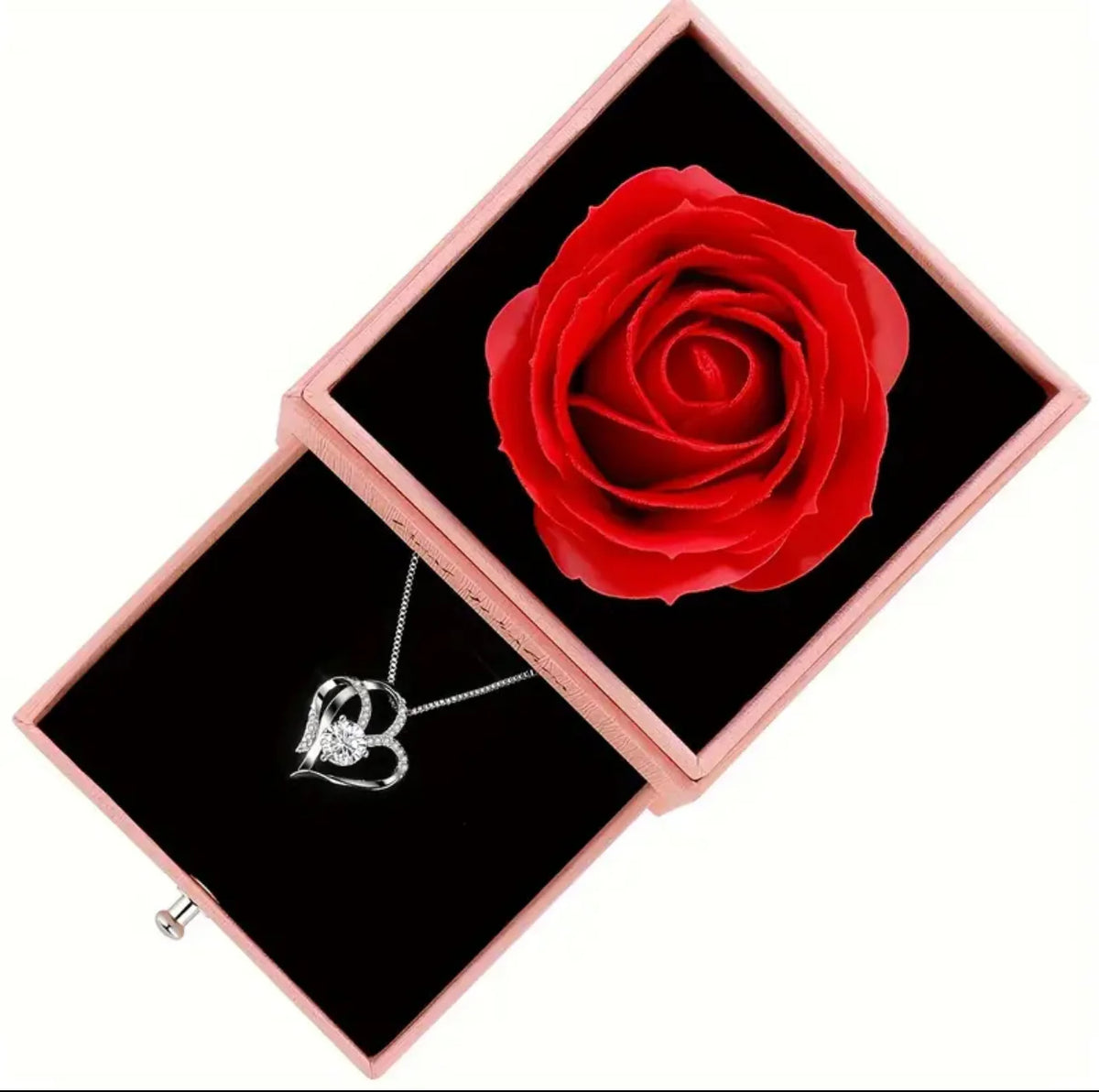 Collar con rosa roja