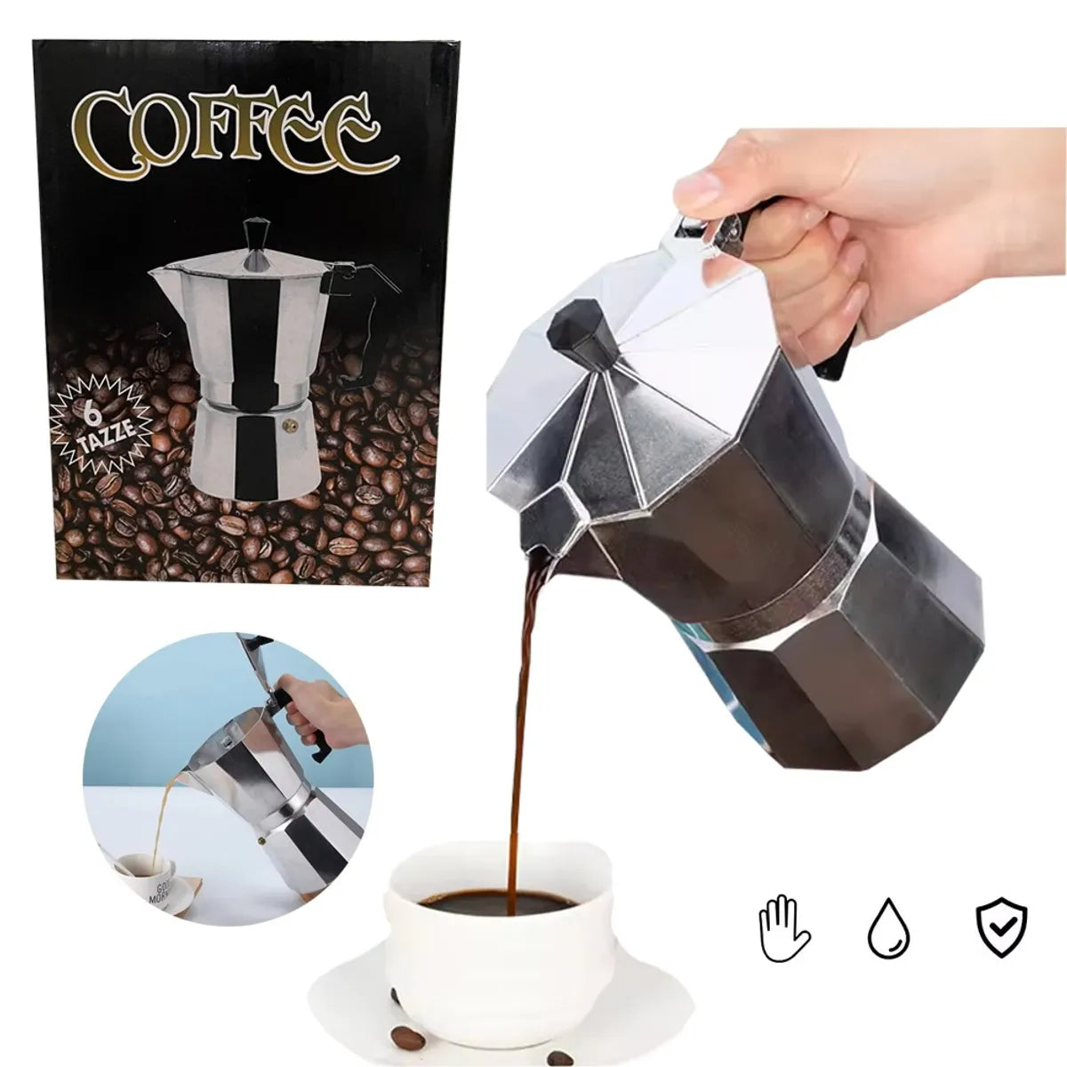 Cafetera italiana moka Expresso 6 tazas