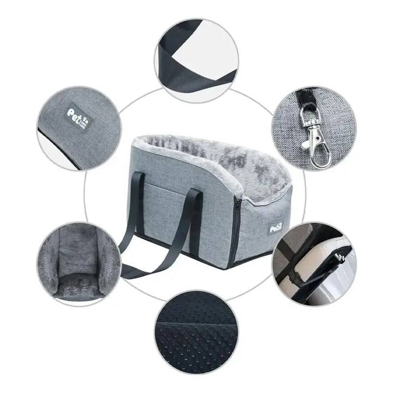 Asiento elevador y cama portátil de coche para mascotas