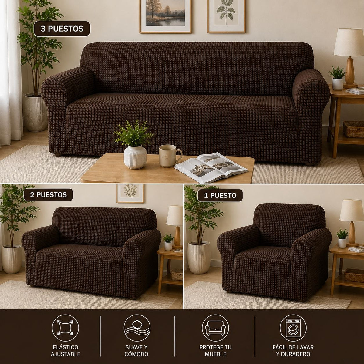 Set de 3 Forros de Mueble Sin Vuelo