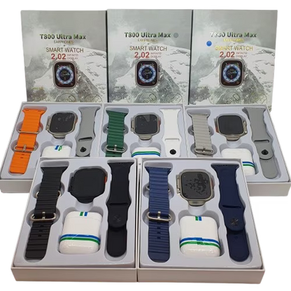 Smartwatch + Audífonos + 2 Correas