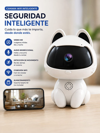 Camara Robot HD Seguridad Gatito