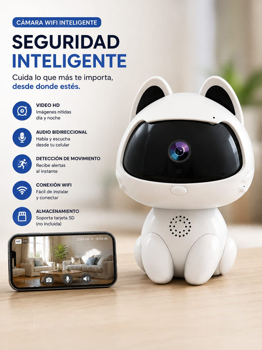 Camara Robot HD Seguridad Gatito