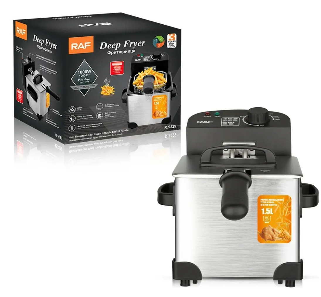 Freidora Eléctrica Compacta RAF 1.5L