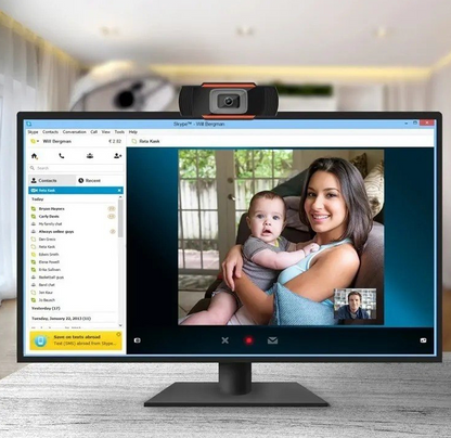 Cámara Web HD con Micrófono y Base Ajustable