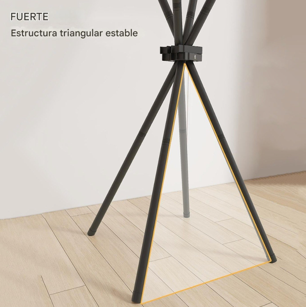 Tendedero de Ropa Plegable de Pie con Trípode y Barras Paralelas