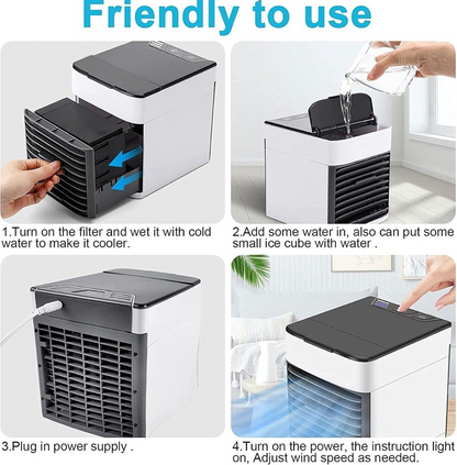 Mini Aire Acondicionado Portátil 4 en 1 (Enfriador, Humidificador y Purificador)
