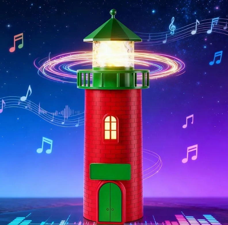 Faro Navideño Musical LED