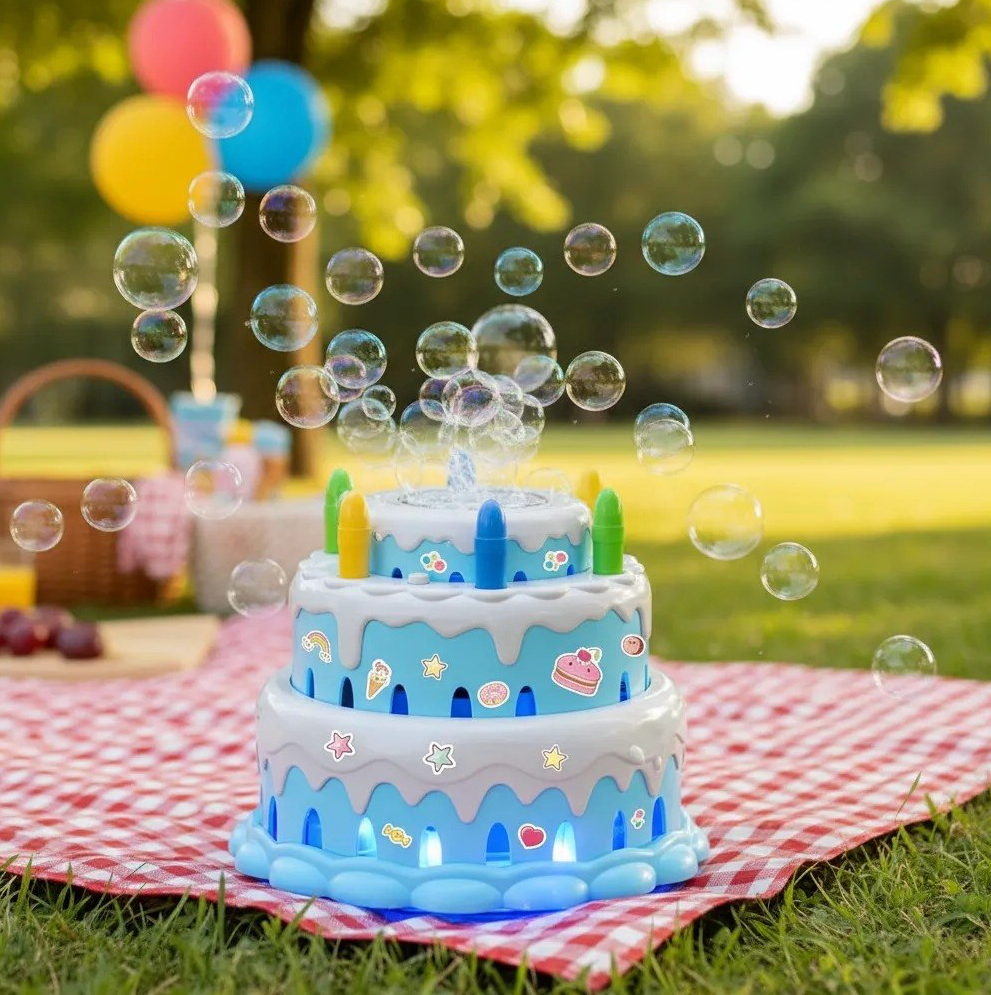 Máquina de Burbujas Pastel de Cumpleaños