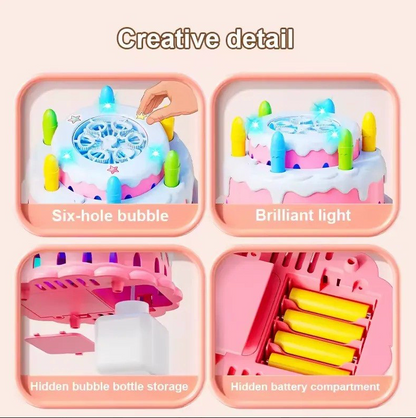 Máquina de Burbujas Pastel de Cumpleaños