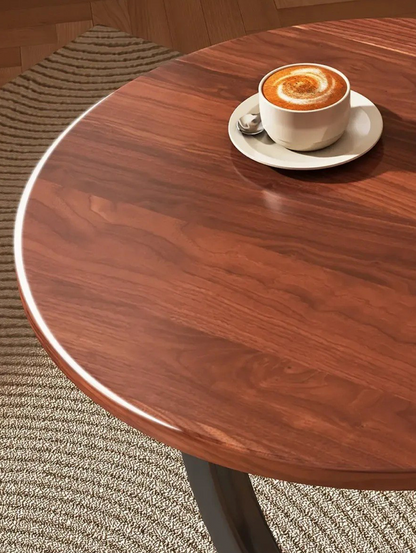 Mesa Auxiliar Redonda C-Shape Estilo Nórdico con Base Metálica Curva