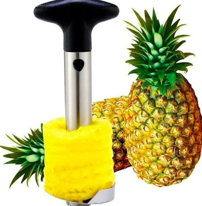 Cortador y Descorazonador de Piña de Acero Inoxidable con Mango Ergonómico