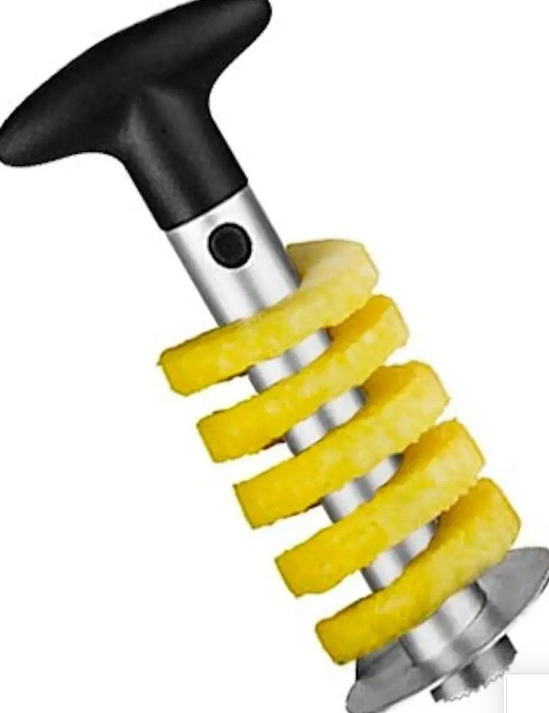 Cortador y Descorazonador de Piña de Acero Inoxidable con Mango Ergonómico