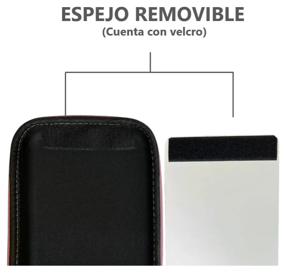 Cosmetiquera Organizadora de Maquillaje con Espejo LED Removible