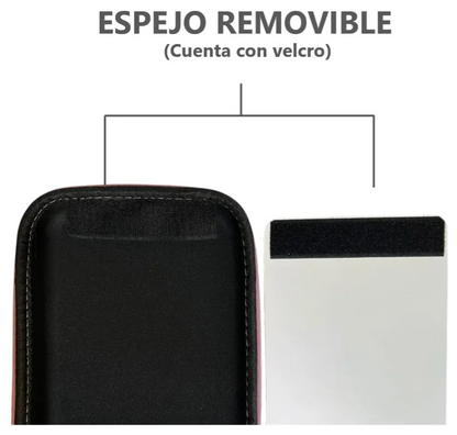 Cosmetiquera Organizadora de Maquillaje con Espejo LED Removible