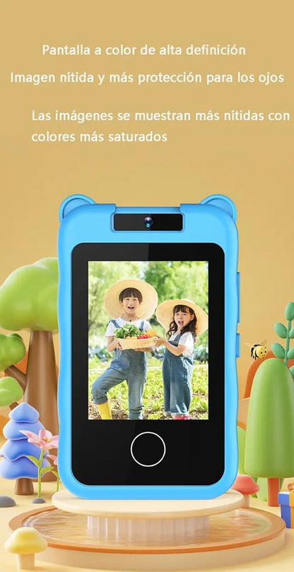 Teléfono Juguete Inteligente para Niños con Cámara Giratoria y Funciones Educativas