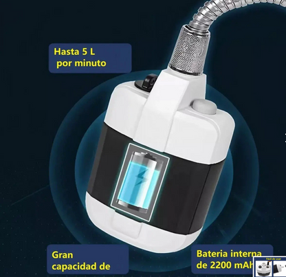 Ducha Portátil Inalámbrica para Exteriores con Bomba Recargable y Spray