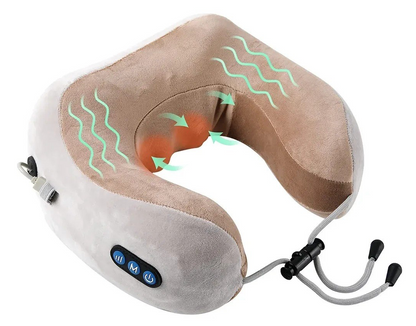Almohada Cervical Masajeadora Eléctrica 360° con Calor Infrarrojo