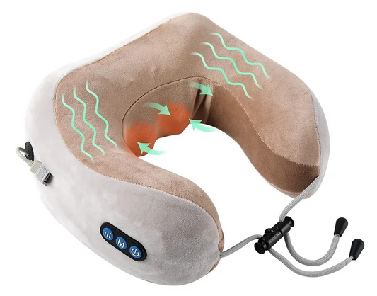 Almohada Cervical Masajeadora Eléctrica 360° con Calor Infrarrojo