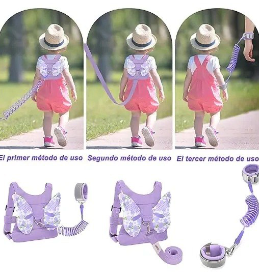 Arnés de Paseo y Seguridad 3 en 1 para Niños (Diseño de Alas)