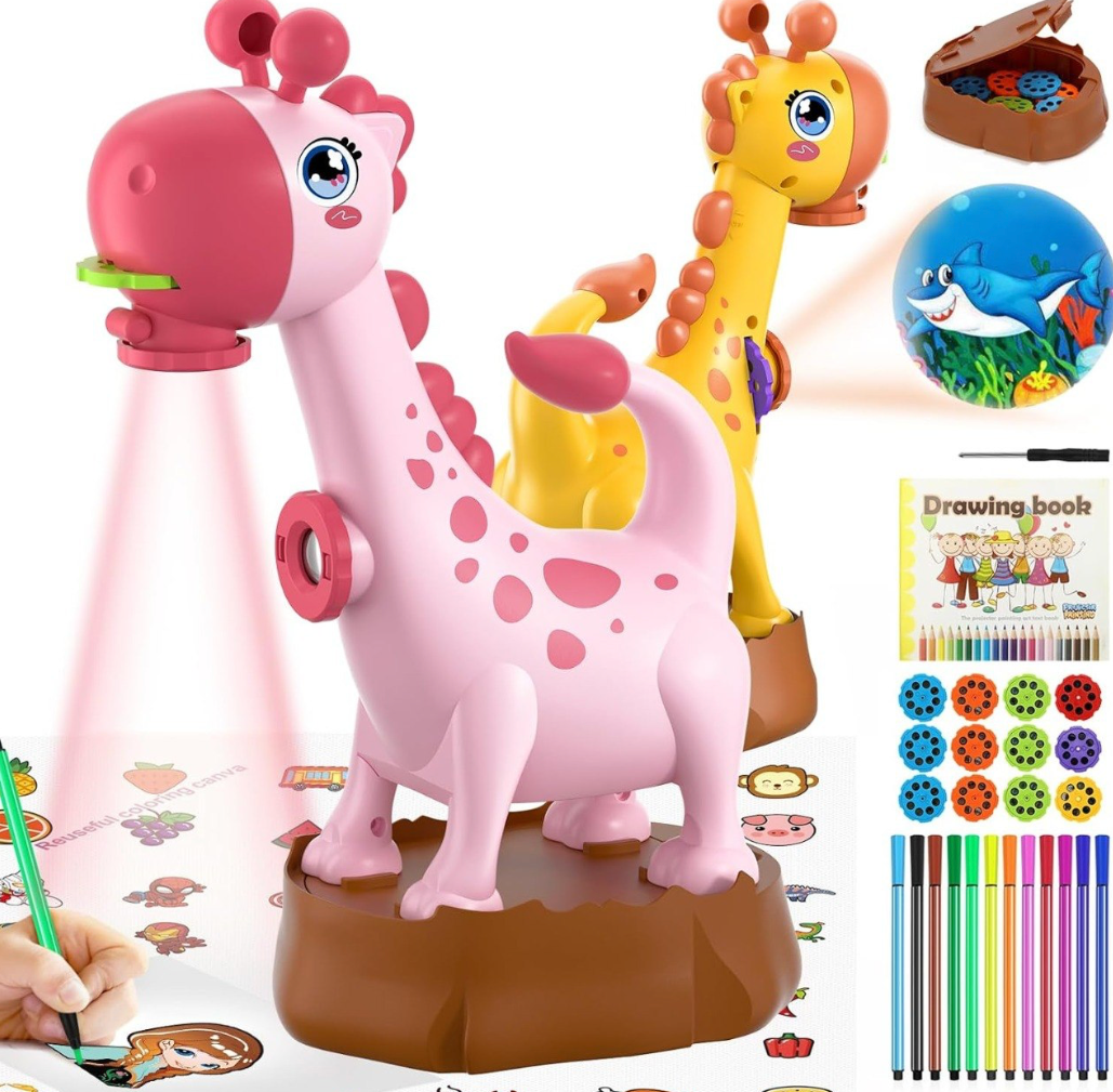 Juguete de Proyector y Mesa de Dibujo Infantil (Diseño de Dinosaurio / Jirafa)