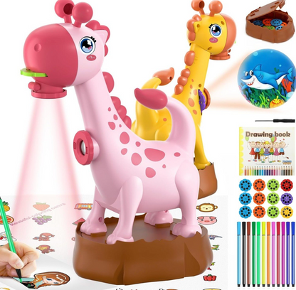 Juguete de Proyector y Mesa de Dibujo Infantil (Diseño de Dinosaurio / Jirafa)