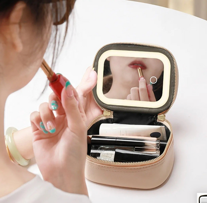 Cosmetiquera Portátil con Espejo LED Iluminado