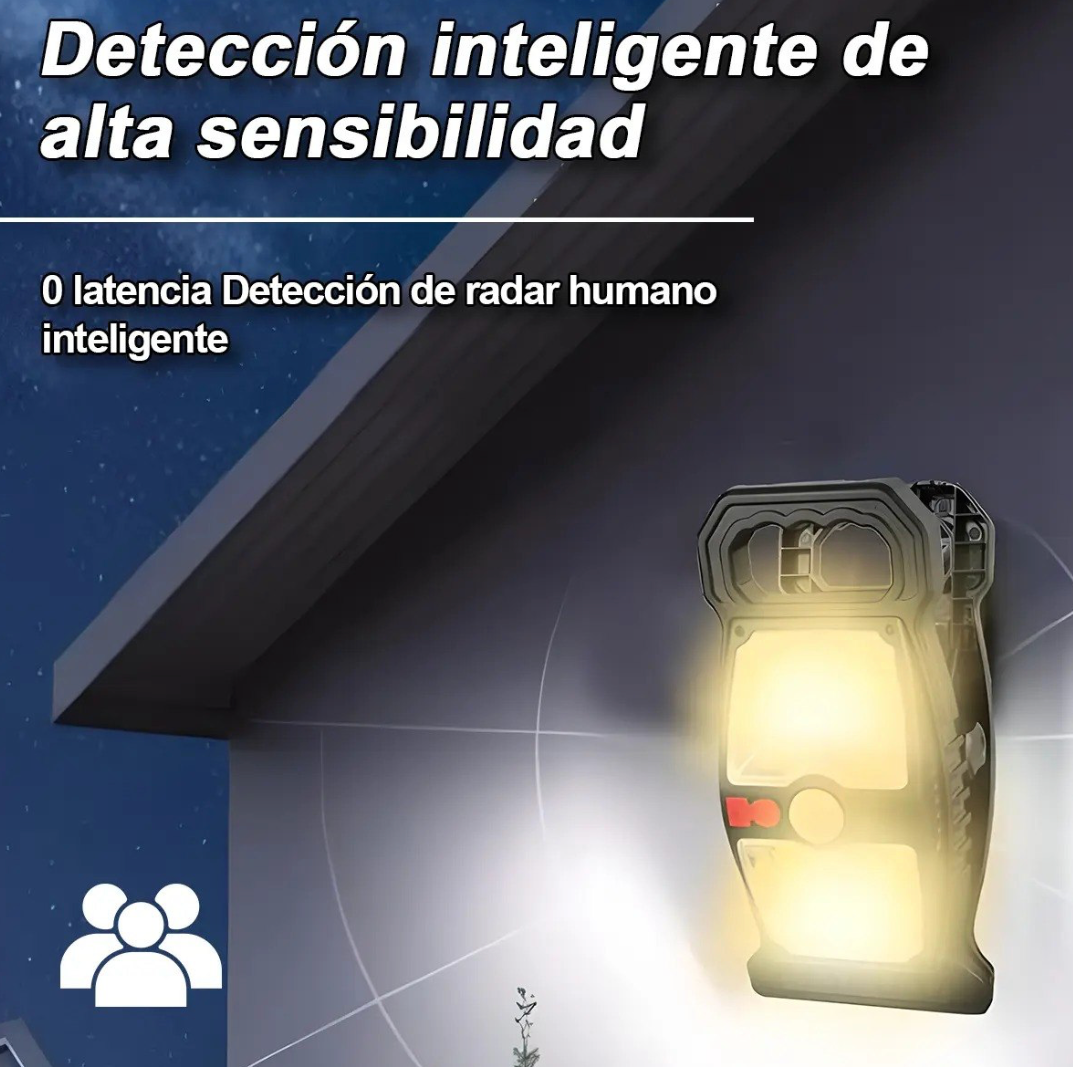 Lámpara Solar LED con Clip y Detección de Movimiento