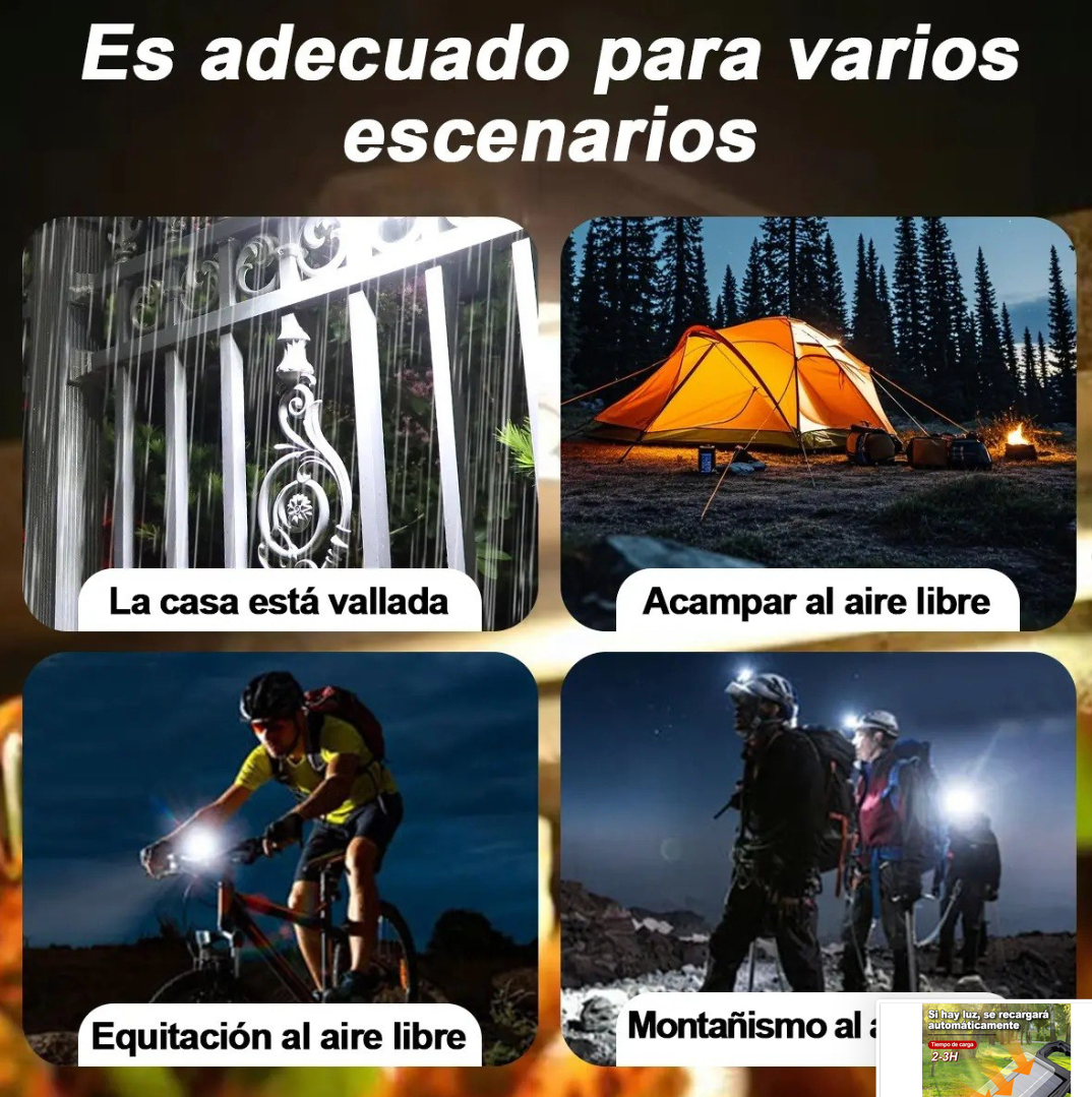 Lámpara Solar LED con Clip y Detección de Movimiento