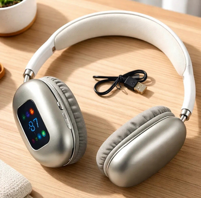 Audífonos Inalámbricos Over-Ear con Pantalla Digital y Controles de Ecualización