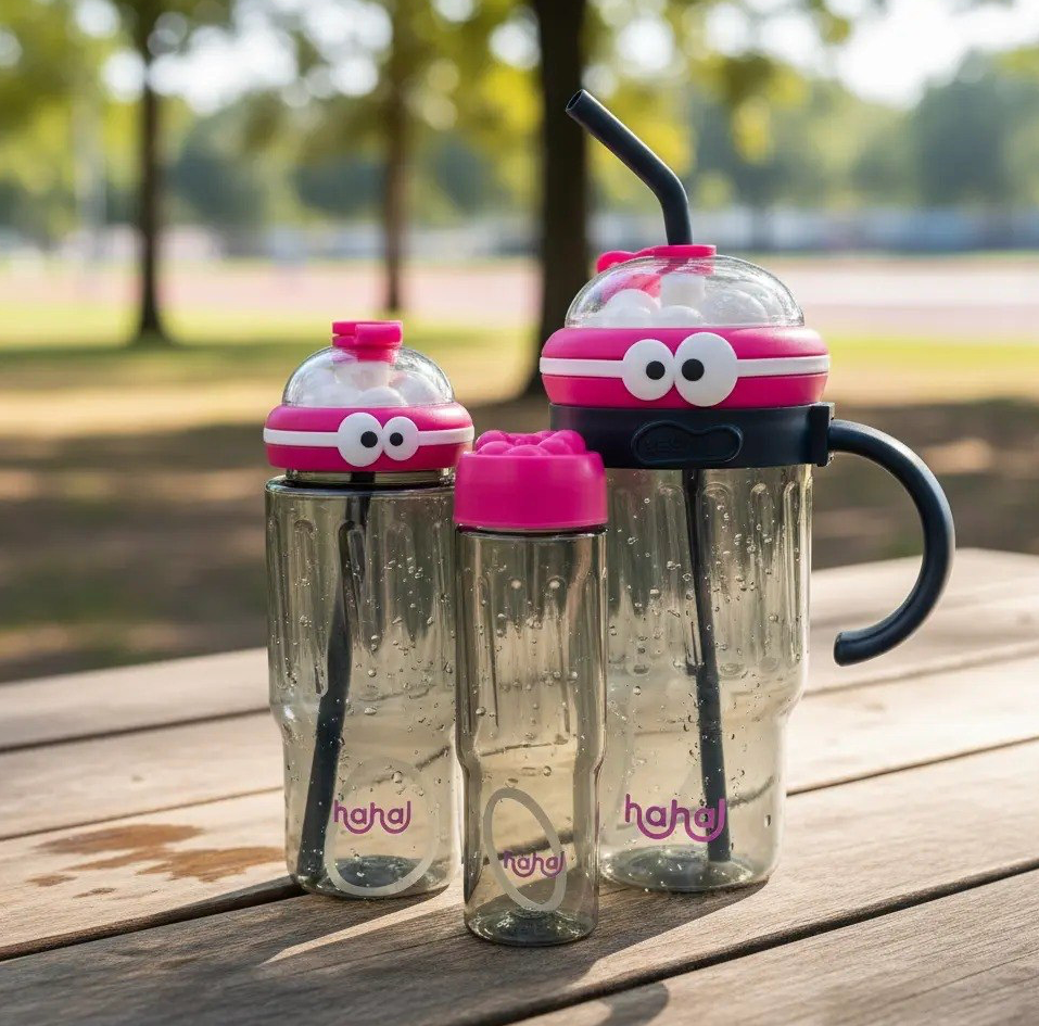 Termo / Botella Infantil con Diseño de Personaje y Popote