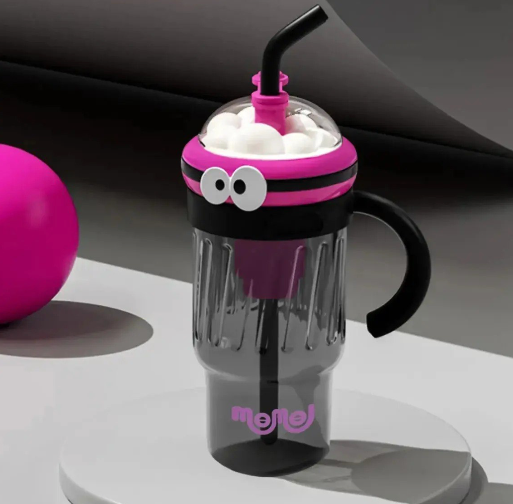 Termo / Botella Infantil con Diseño de Personaje y Popote