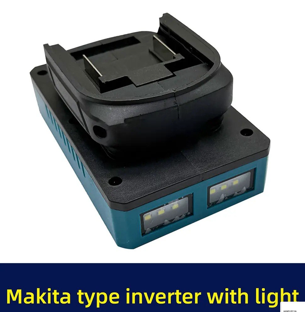 Inversor Inteligente Multifunción Tipo Makita con Luz LED y Puertos USB